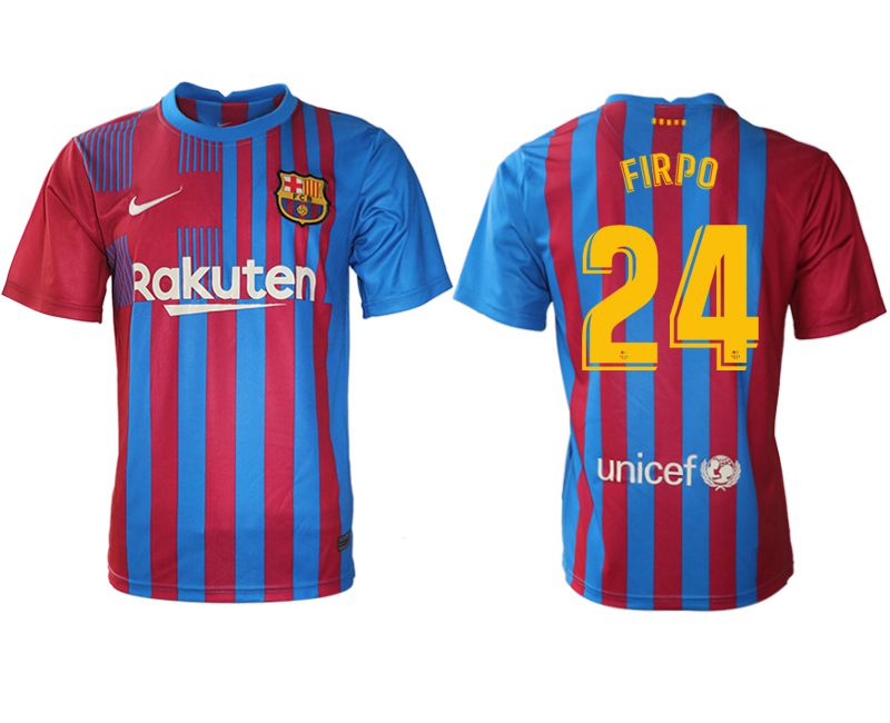 Men 2021-2022 Club Barcelona home aaa version red #24 Nike Soccer Jersey->barcelona jersey->Soccer Club Jersey